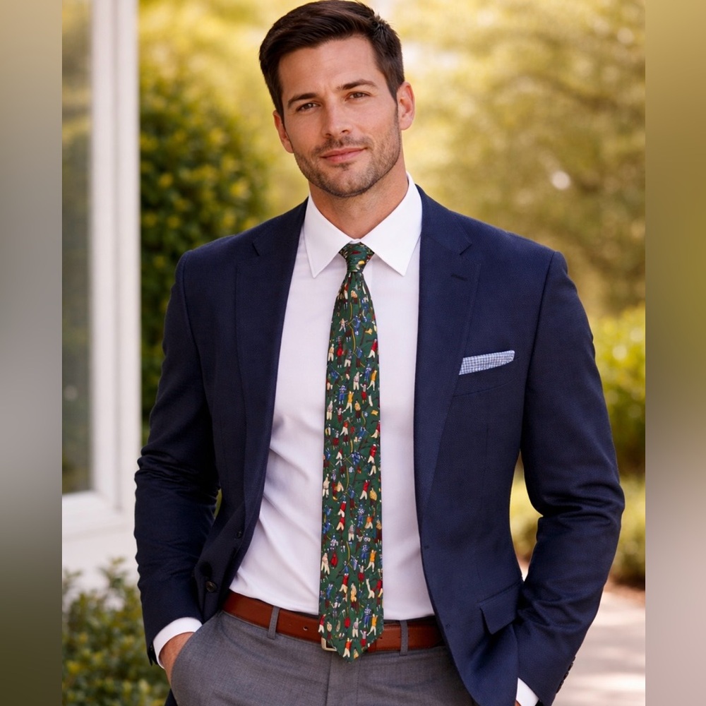 Vintage Golfer Men’s Silk Tie Grandpacore Preppy